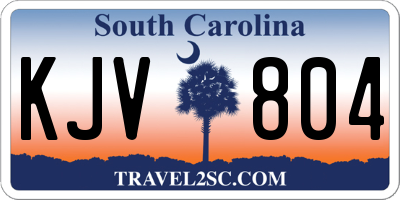 SC license plate KJV804