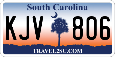 SC license plate KJV806