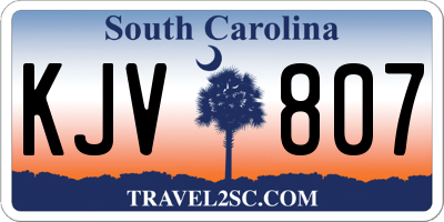 SC license plate KJV807