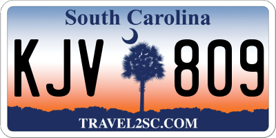 SC license plate KJV809