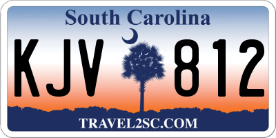 SC license plate KJV812