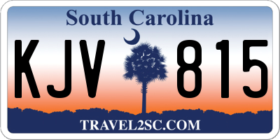 SC license plate KJV815