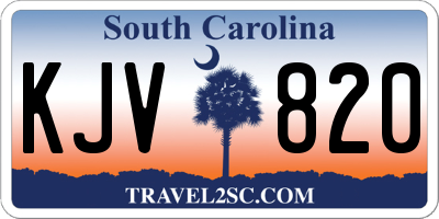 SC license plate KJV820
