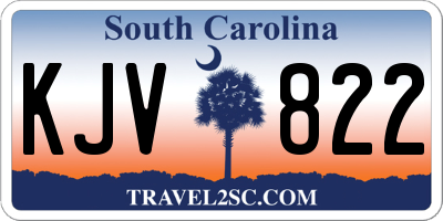 SC license plate KJV822