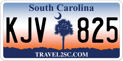 SC license plate KJV825