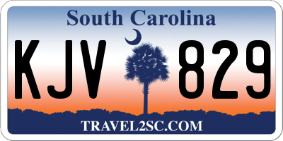 SC license plate KJV829