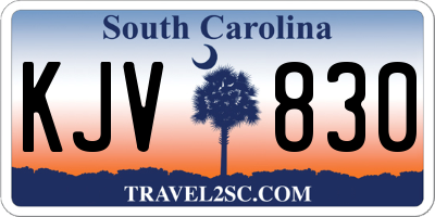 SC license plate KJV830