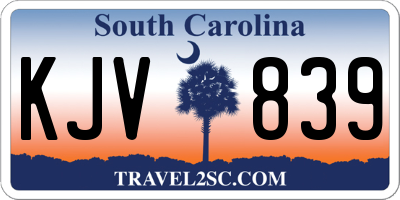 SC license plate KJV839
