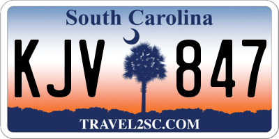 SC license plate KJV847