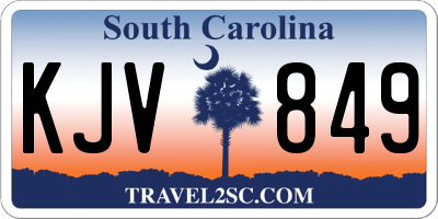 SC license plate KJV849
