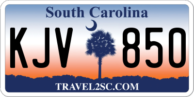 SC license plate KJV850