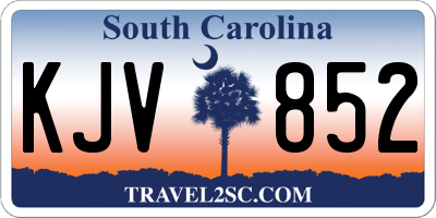 SC license plate KJV852