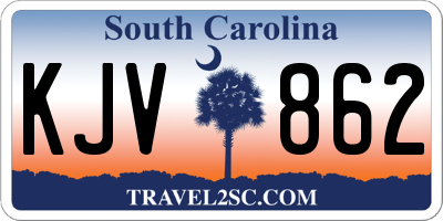 SC license plate KJV862