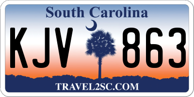SC license plate KJV863
