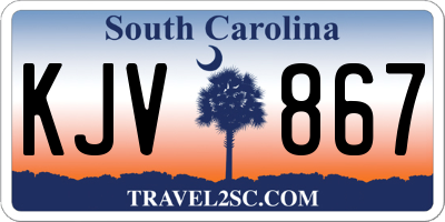 SC license plate KJV867
