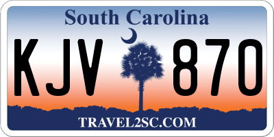 SC license plate KJV870