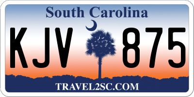 SC license plate KJV875
