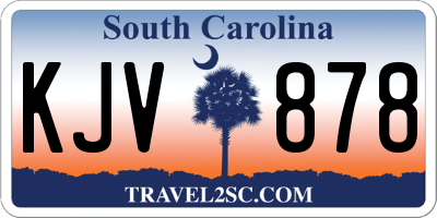 SC license plate KJV878