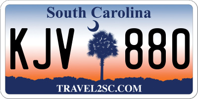SC license plate KJV880