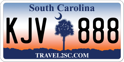 SC license plate KJV888