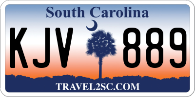 SC license plate KJV889