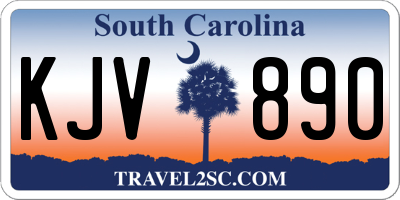 SC license plate KJV890