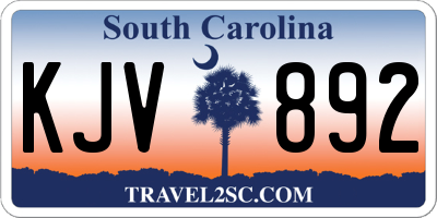 SC license plate KJV892