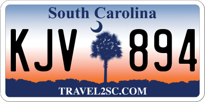 SC license plate KJV894