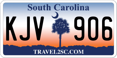 SC license plate KJV906
