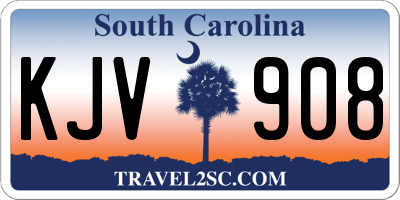 SC license plate KJV908