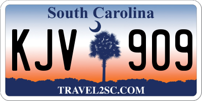 SC license plate KJV909