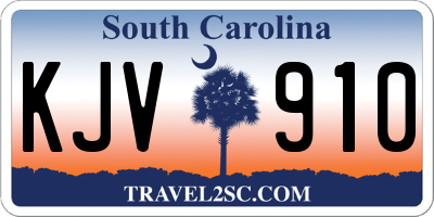 SC license plate KJV910