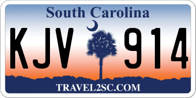SC license plate KJV914