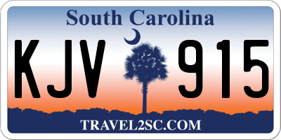 SC license plate KJV915