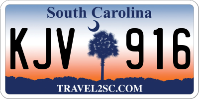 SC license plate KJV916