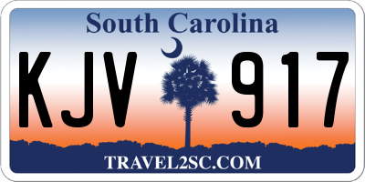 SC license plate KJV917