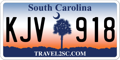 SC license plate KJV918