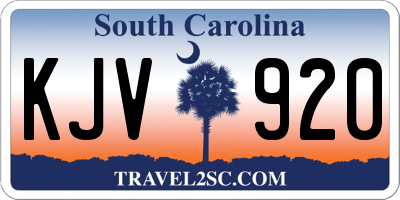 SC license plate KJV920