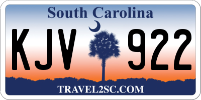 SC license plate KJV922