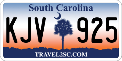SC license plate KJV925
