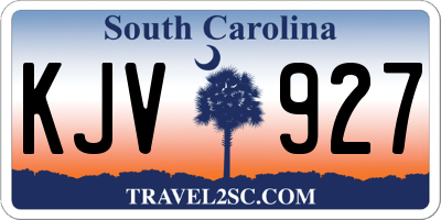 SC license plate KJV927
