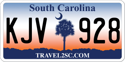 SC license plate KJV928