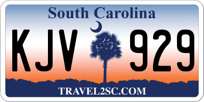SC license plate KJV929