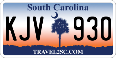 SC license plate KJV930
