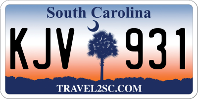 SC license plate KJV931