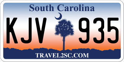 SC license plate KJV935