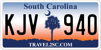 SC license plate KJV940