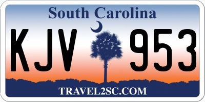 SC license plate KJV953