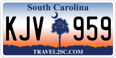 SC license plate KJV959