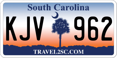 SC license plate KJV962